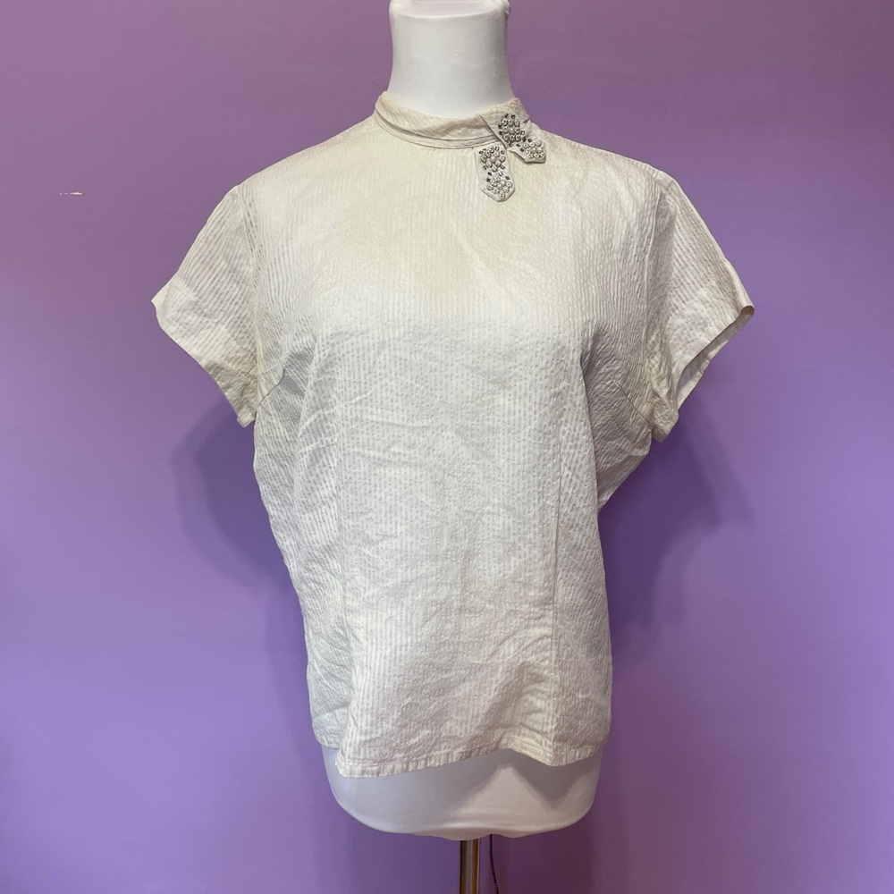 Vintage 40’s Ivory button down shirt